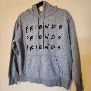 H&M Women's Gray Crewneck Hoodie with 'FRIENDS' Logo
